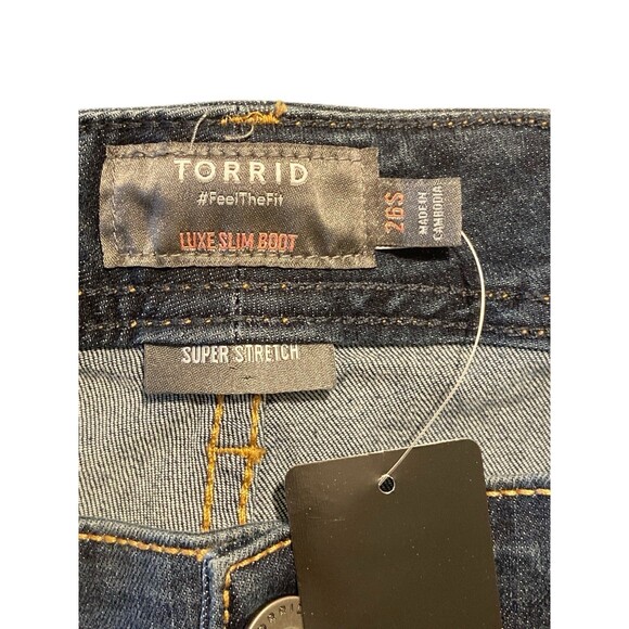 Torrid Woman's Super Stretch Jeans Luxe‎ Slim Boot Size 26S - Picture 8 of 10